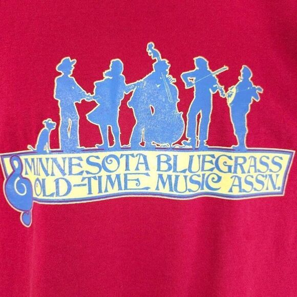 Vintage Minnesota Bluegrass Festival T Shirt Mens Size Large Red 90s 1996 - Picture 3 of 8